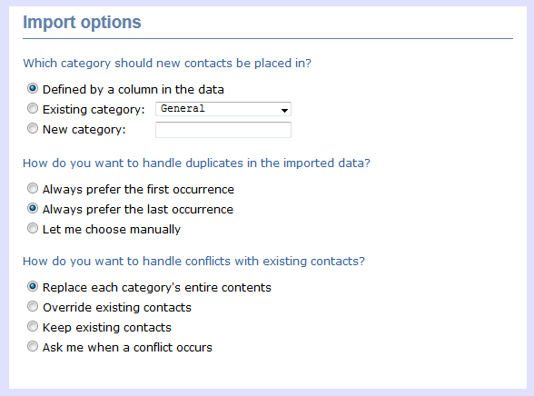 web user import