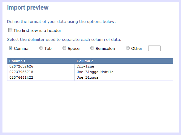 web user import